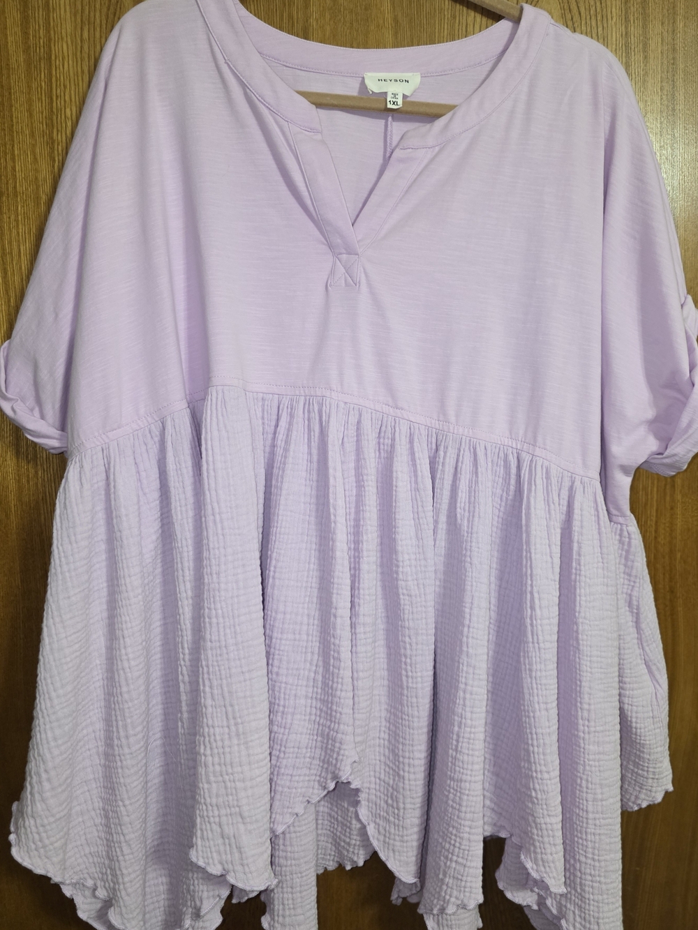 Lavender Relaxed Babydoll Tunic Top by
